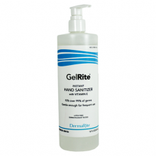 DermaRite 00106 GelRite Hand Sanitizer 16oz Pump Top Bottle Case12