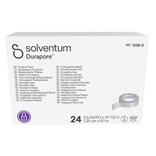 Solventum Durapore Surgical Cloth Tape  .5in, Box of 24 (1538-0)