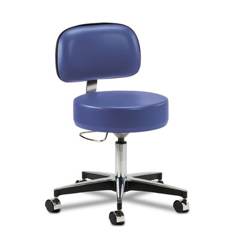 Clinton Aluminum Base Pneumatic Stool with Backrest (2156-21) Clinton Aluminum Base Pneumatic Stool with Backrest (2156-21)