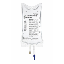 Baxter Sodium Chloride 0.9% NACL IV Bag 250ml, Case (2B1322Q) *R*