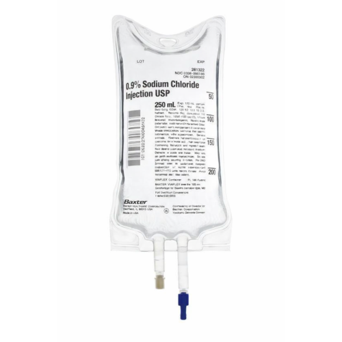 Baxter Sodium Chloride 0.9% NACL IV Bag 250ml, Case (2B1322Q) *R*