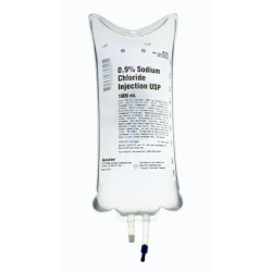 Baxter Sodium Chloride 0.9% NACL IV Bag 1000ml, Case (2B1324X) *R*