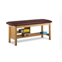 Clinton 300 Classic Flat Top Straight Line Treatment Table with Shelving