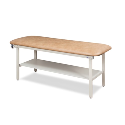 Clinton Alpha Series Flat Top Steel Frame Treatment Table with Full Shelf (3200)