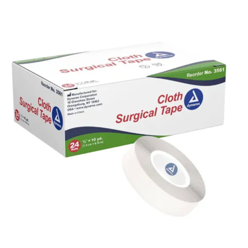 Dynarex Cloth Surgical Tape .5'' x 10yd, Box of 24 (3561)