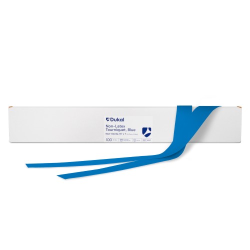 Dukal Tourniquet Non-Latex 1 Inch Blue, Box (4100) Dukal Tourniquet Non-Latex 1 Inch Blue, Box (4100)