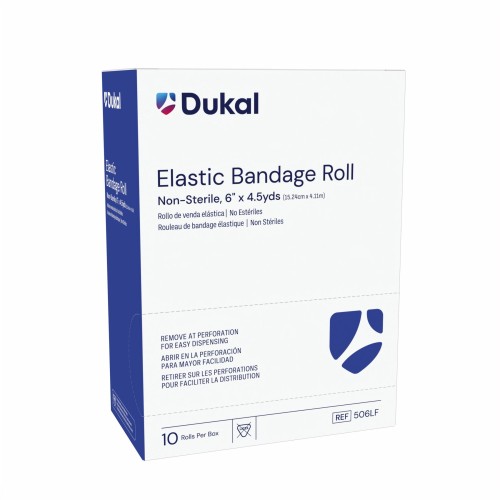 Dukal Elastic Bandage Roll 6'', Box of 10 (506LF)