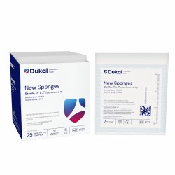 Dukal Gauze Sponges 2x2 4Ply Sterile, Box of 50 (6122)