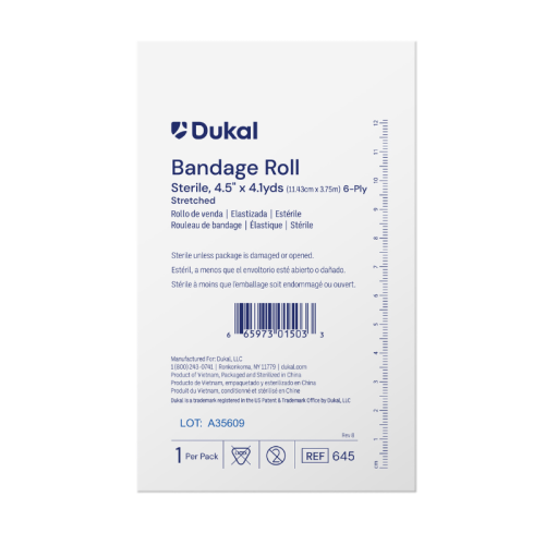 Dukal Fluff Bandage Roll Sterile 4.5'' x 4.1 yds 6Ply, Case (645)
