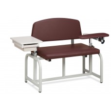 Clinton 66002B Lab X Bariatric Blood Draw Chair with Padded Flip Arm and Drawer
