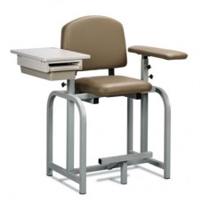 Clinton 66022-S Lab X Extra Tall Blood Draw Chair with Straight Arm and Drawer