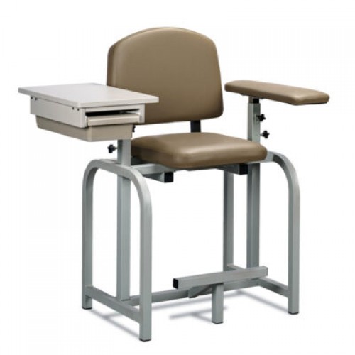 Clinton 66022-S Lab X Extra Tall Blood Draw Chair with Straight Arm and Drawer