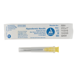 Dynarex Hypodermic Needle 20 Gauge 1 Inch, Box (6964) *R*