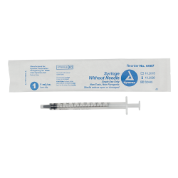 Dynarex 1CC Luer SLIP Syringe, Box *R* (6987)