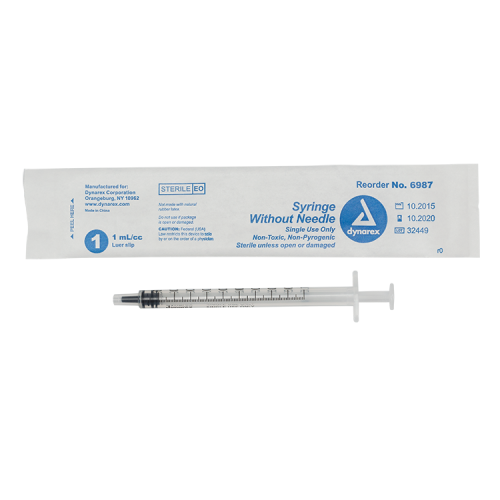 Dynarex 1CC Luer SLIP Syringe, Box *R* (6987)