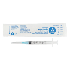 Dynarex Luer Lock 3CC Syringe with 23G x 1" Needle, Box (7001)