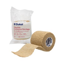 Dukal Cohesive Bandage 2 inch x 5 Yards Tan Latex Free, Box (8026TLF)