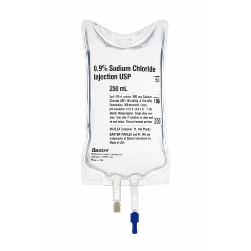 Baxter Sodium Chloride 0.9% NACL IV Bag 500ml, Case (2B1323Q) *R*