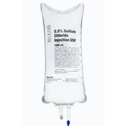 Baxter Sodium Chloride 0.9% NACL IV Bag 1000ml, Case (2B1324X) *R*