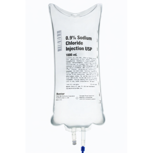 Baxter Sodium Chloride 0.9% NACL IV Bag 1000ml, Case (2B1324X) *R*