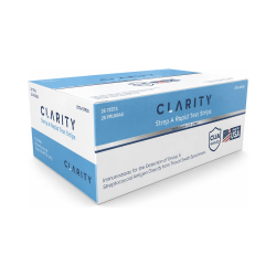 Clarity DTG-STP25 Strep A Rapid Test Strips, 25 Tests, CLIA Waived