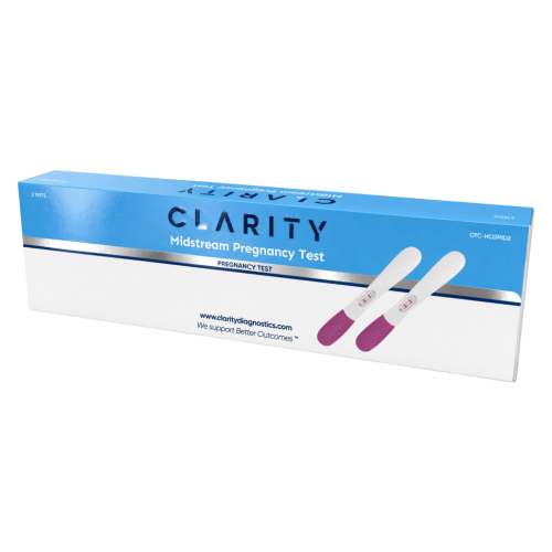 Clarity OTC-HCGMID2 hCG Midstream Pregnancy Test, Box of 2 Tests Clarity OTC-HCGMID2 hCG Midstream Pregnancy Test, Box of 2 Tests
