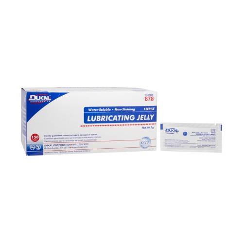 Dukal 878 Lubricating Jelly (Foil Packs), Box of 150 5g Sterile