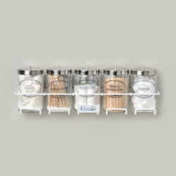 Dukal 4010 Plastic Sundry Jars with Labels Set of 5
