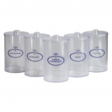 Dukal 4011 Plastic Sundry Jars with Labels Set of 5