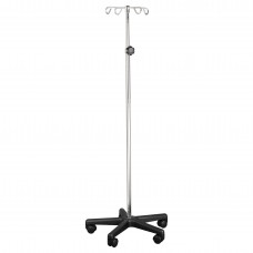 Dukal 4356-SS Polished Chrome Plated Steel Stainless Steel IV Stand
