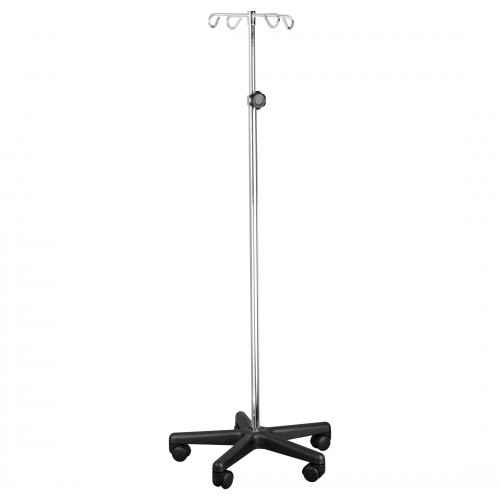 Dukal 4356-SS Polished Chrome Plated Steel Stainless Steel IV Stand