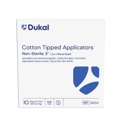 Dukal 9003 Cotton-Tipped Wood Applicators, 3", 1000/Box