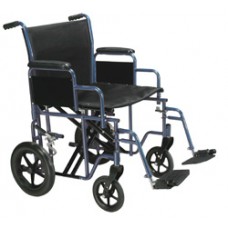 Drive Bariatric Heavy Duty Blue Transport Wheelchair with Swing Away Footrest