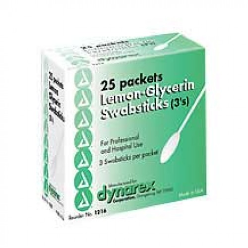 Dynarex Lemon Glycerine Swabsticks - Bx75