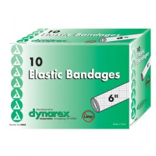 Dynarex Elastic Bandage with Metal Clip Closure, 6'' Bx10