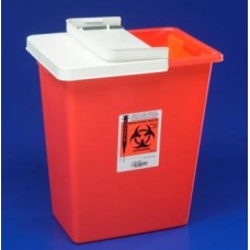 Kendall 8 Gallon Red Sharps Container with Hinged Lid - Ea