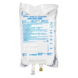 BBraun Sodium Chloride 0.9% NACL IV Bag 500ml, Case (L8001) *R*
