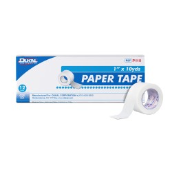 Dukal Paper Surgical Tape 1 Inch x 10yd, 12 Rolls Per Box (P110)