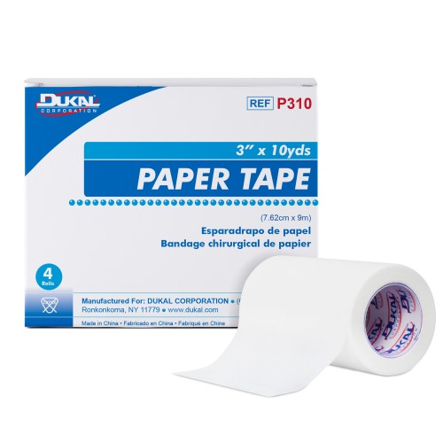 Dukal Paper Surgical Tape 3in x 10yd, Box of 4 (P310)