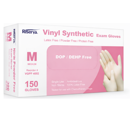 Riserva Medical Vinyl Gloves – Clear Vinyl Exam Gloves (Box of 150)